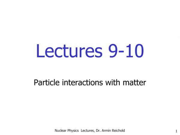 Lectures 9-10