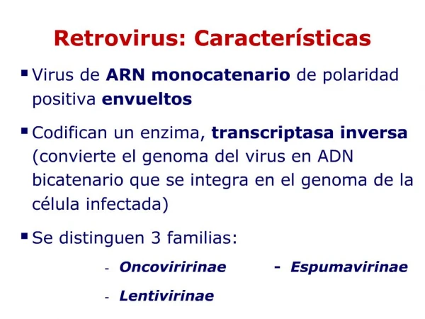 Retrovirus: Caracter sticas