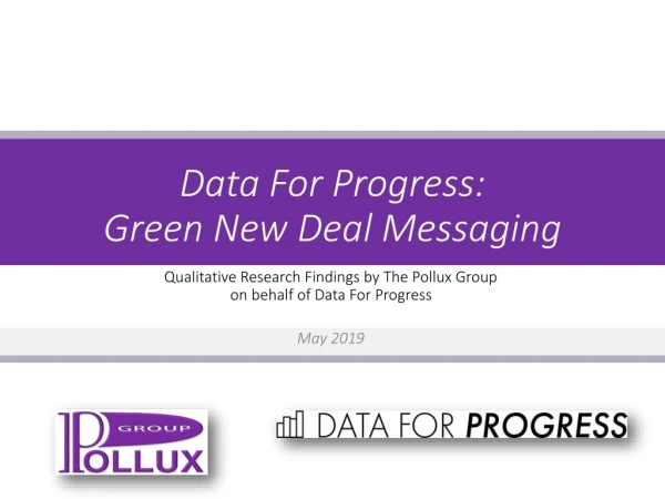 Data For Progress: Green New Deal Messaging