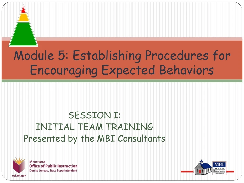 module 5 establishing procedures for encouraging