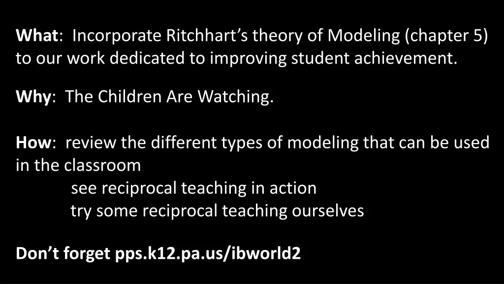 what incorporate ritchhart s theory of modeling