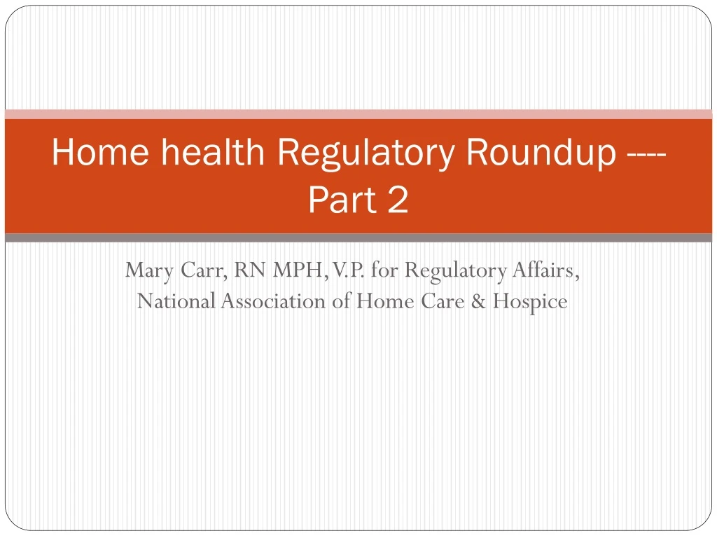home health regulatory roundup part 2