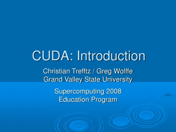 CUDA: Introduction