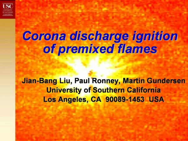 Corona discharge ignition of premixed flames
