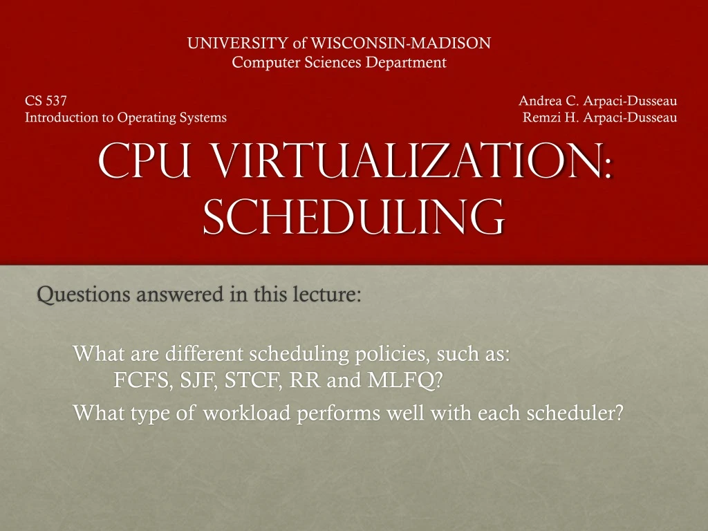 cpu virtualization scheduling