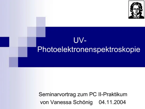 UV- Photoelektronenspektroskopie