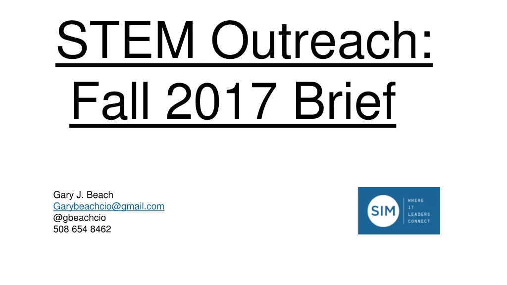 stem outreach fall 2017 brief