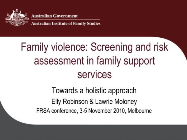 Family violence: Screening and risk assessment in family support services