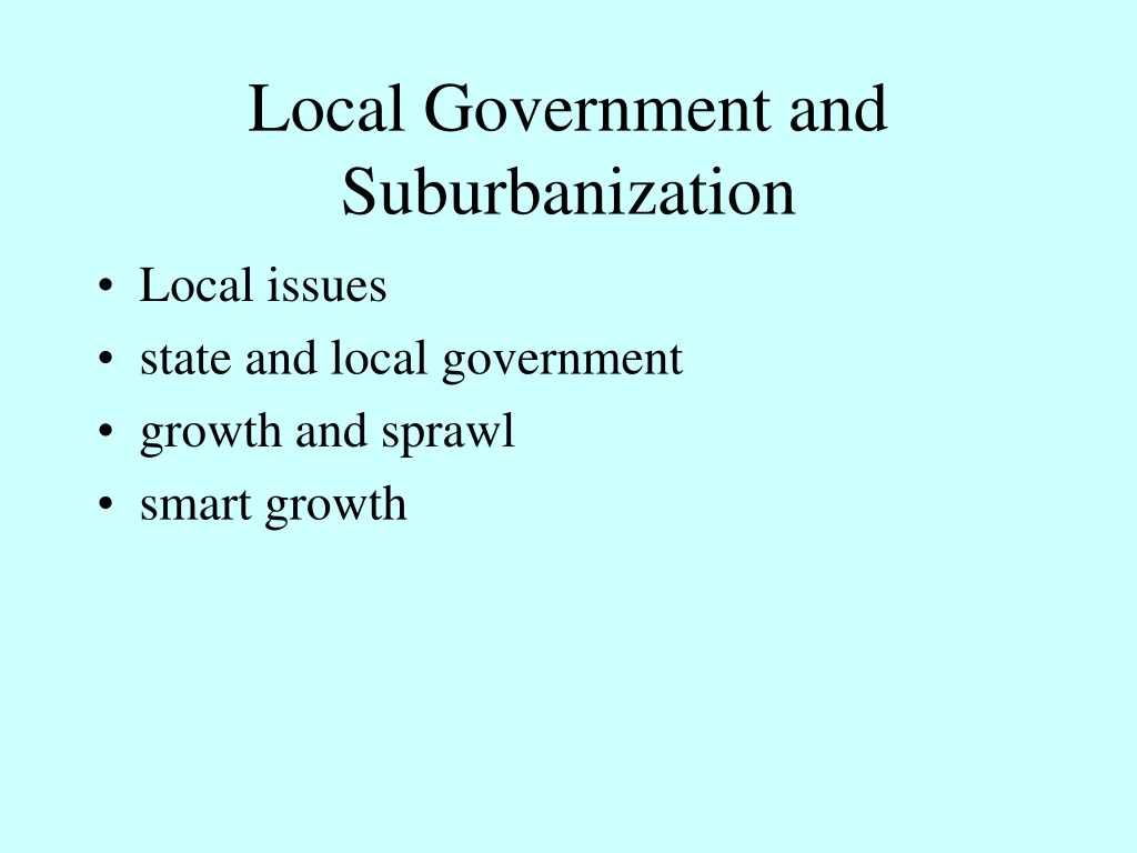 local government and suburbanization