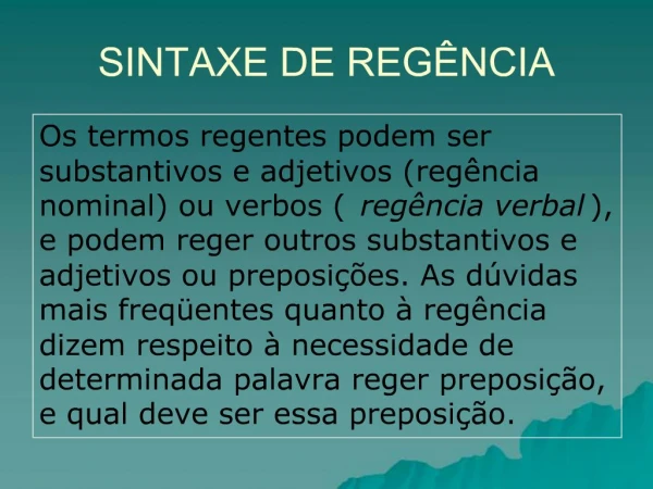 SINTAXE DE REG NCIA