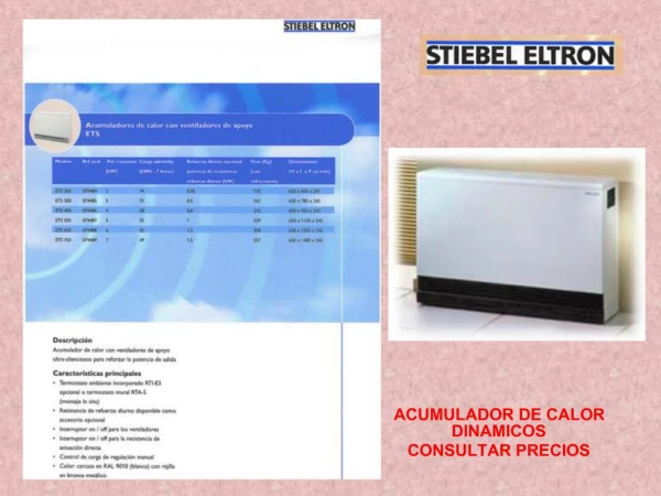 ACUMULADOR DE CALOR DINAMICOS CONSULTAR PRECIOS