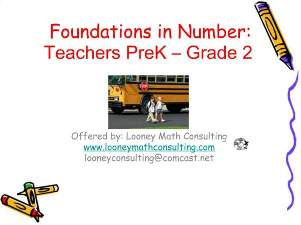 Foundations in Number: Teachers PreK Grade 2