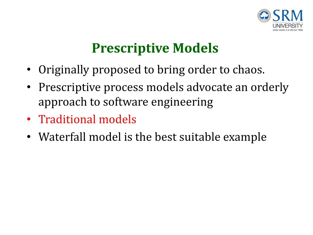 prescriptive models