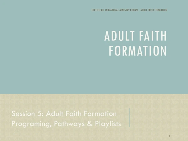Adult faith Formation