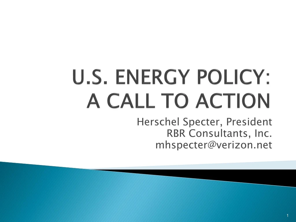 u s energy policy a call to action