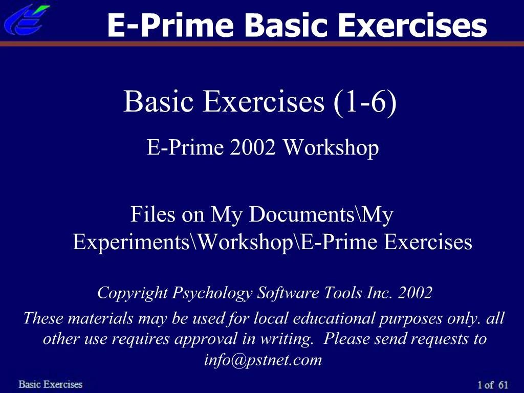 PPT - Basic Exercises 1-6 PowerPoint Presentation, Free Download - ID ...