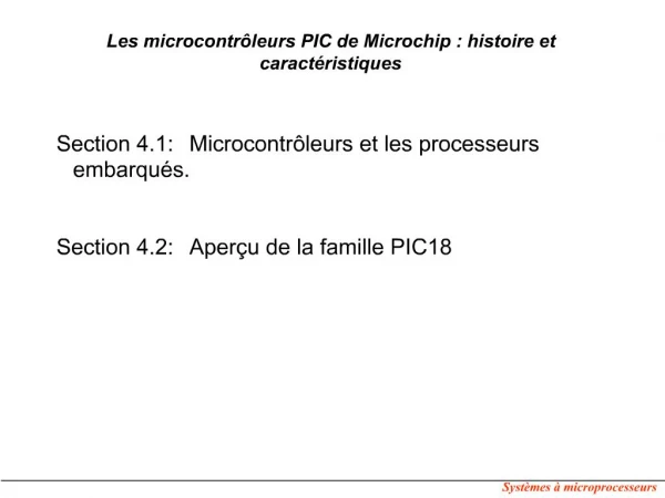 Les microcontr leurs PIC de Microchip : histoire et caract ristiques