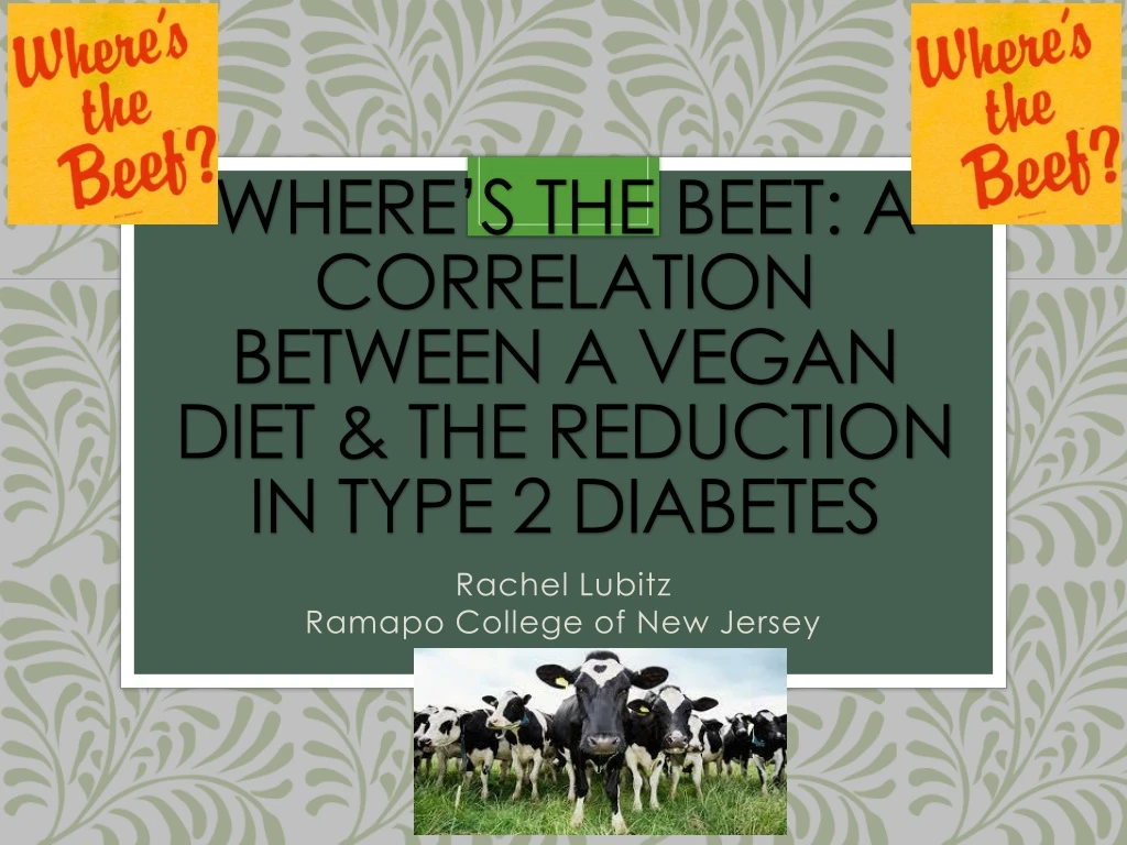 where s the beet a correlation between a vegan diet the reduction in type 2 diabetes