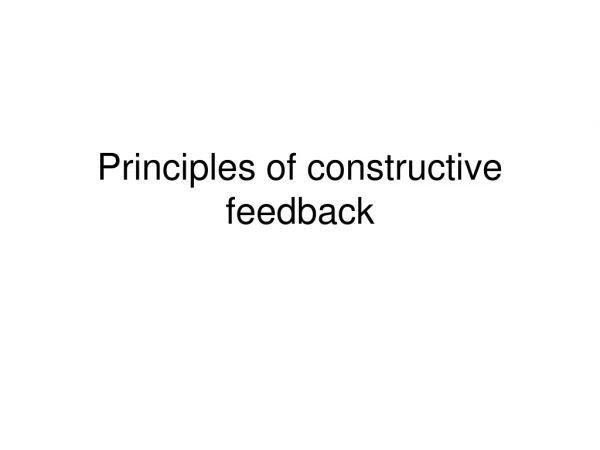 principles of constructive feedback