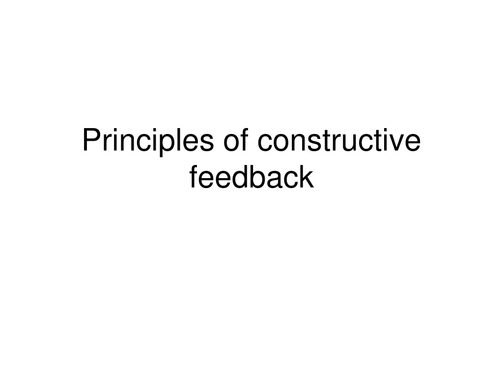 principles of constructive feedback