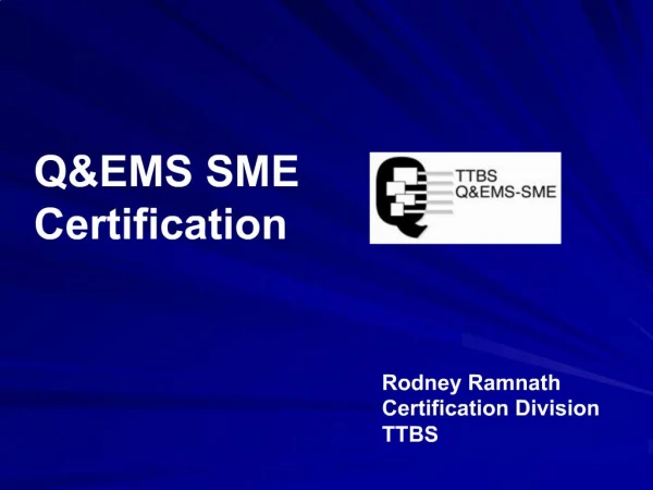 QEMS SME Certification