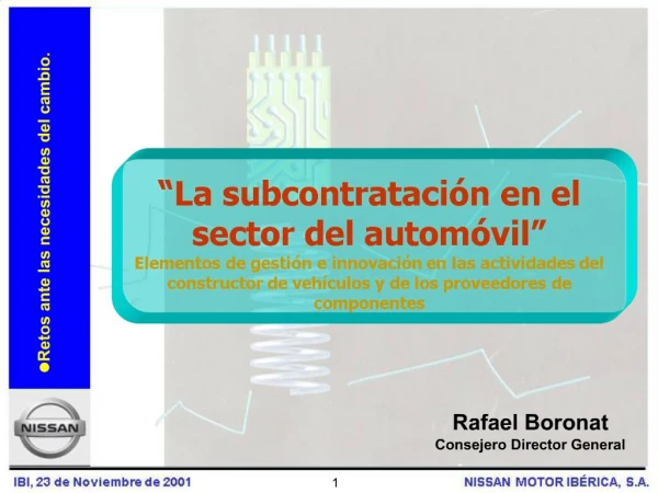 La subcontrataci n en el sector del autom vil Elementos de gesti n e innovaci n en las actividades del constructo
