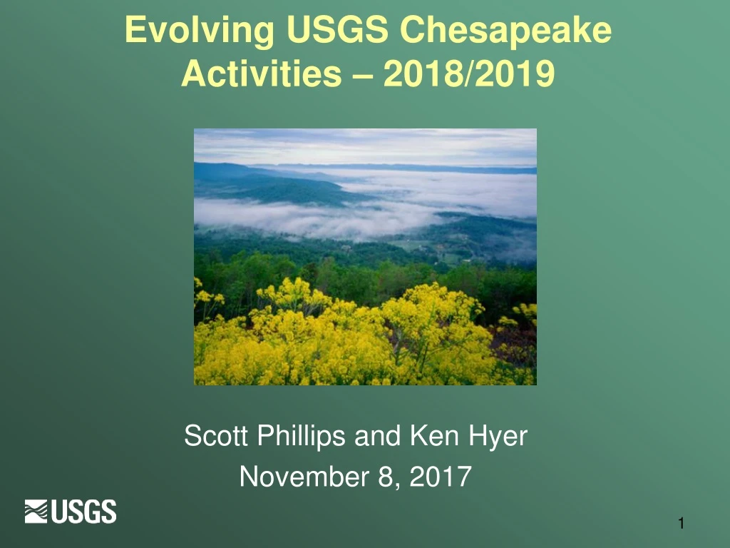 evolving usgs chesapeake activities 2018 2019