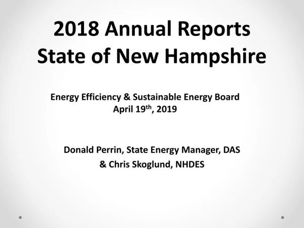 2018 Annual Reports State of New Hampshire