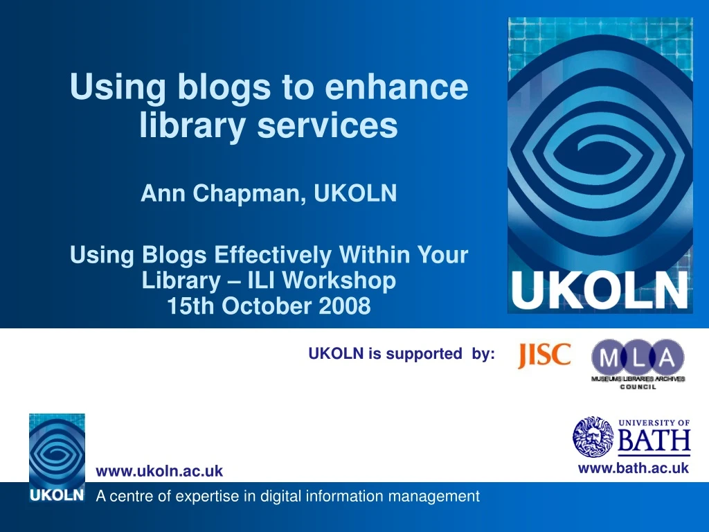 using blogs to enhance library services