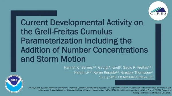O verview of Grell -Freitas Cumulus Parameterization