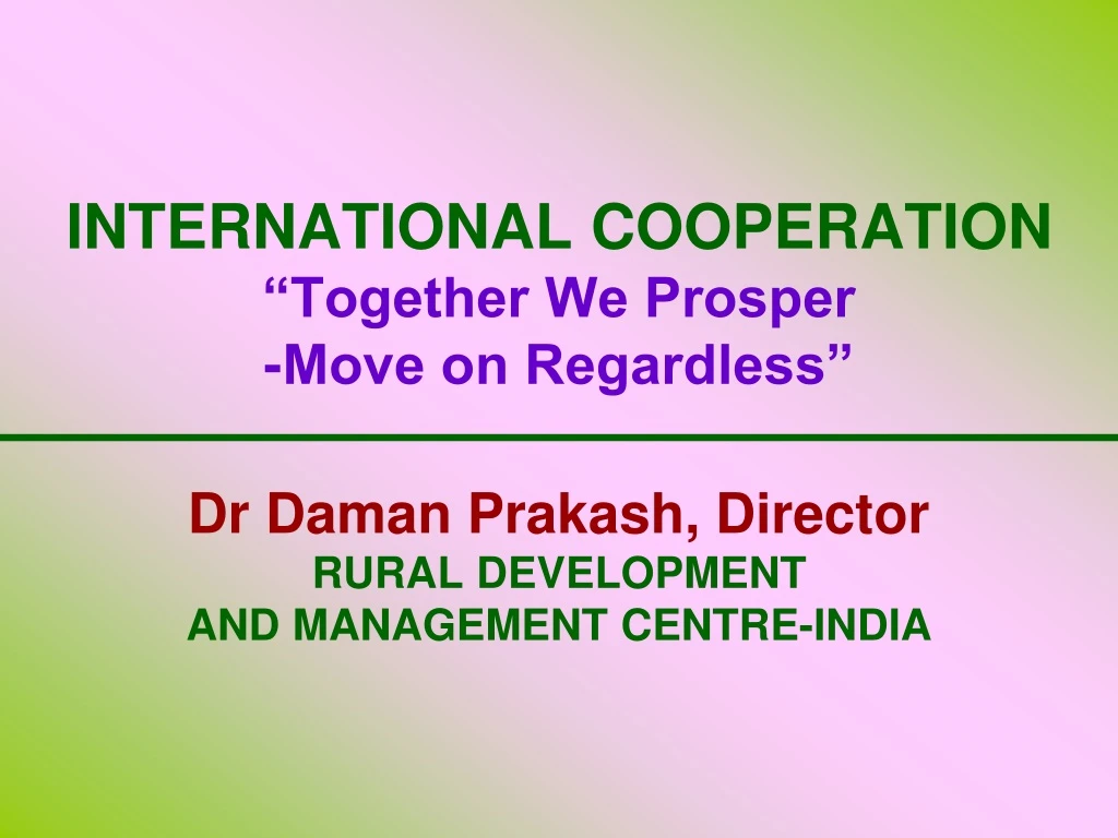 international cooperation together we prosper