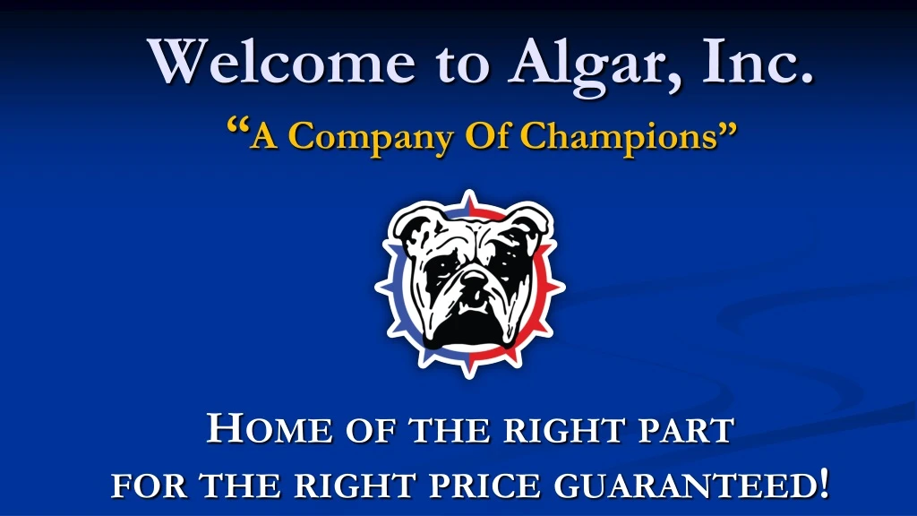 welcome to algar inc a company of champions
