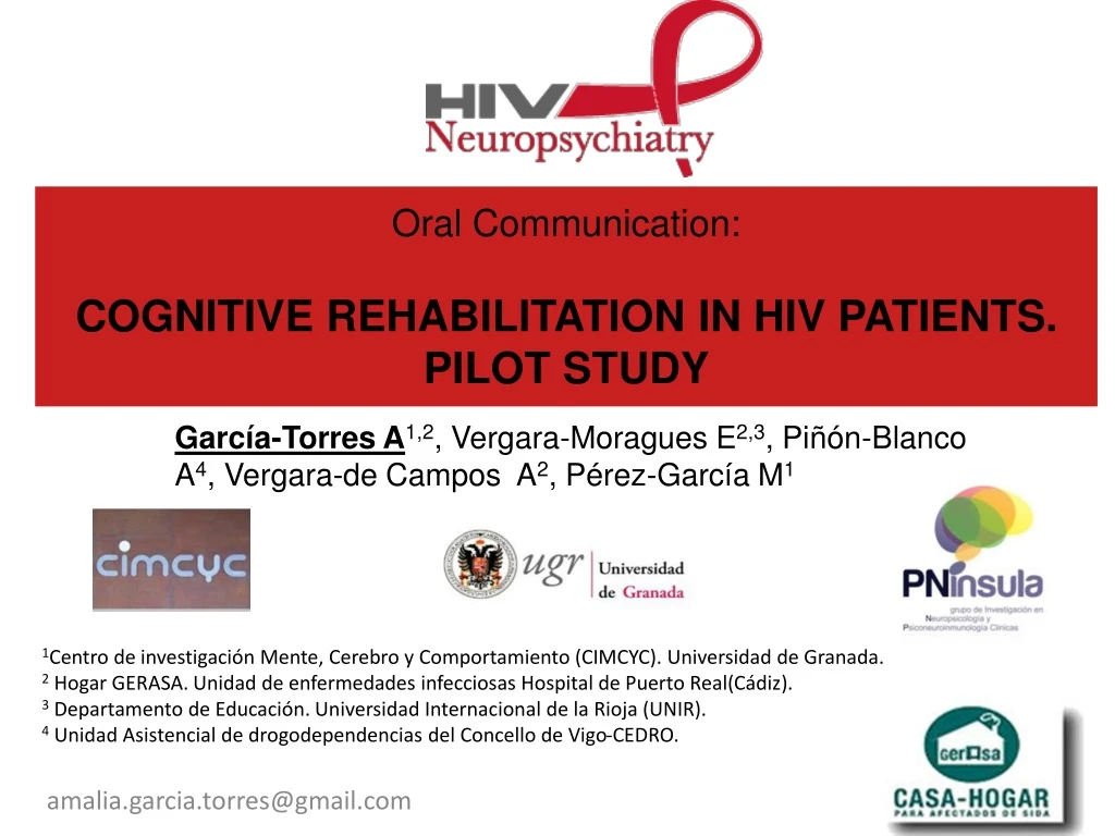 oral communication cognitive rehabilitation in hiv patients pilot study