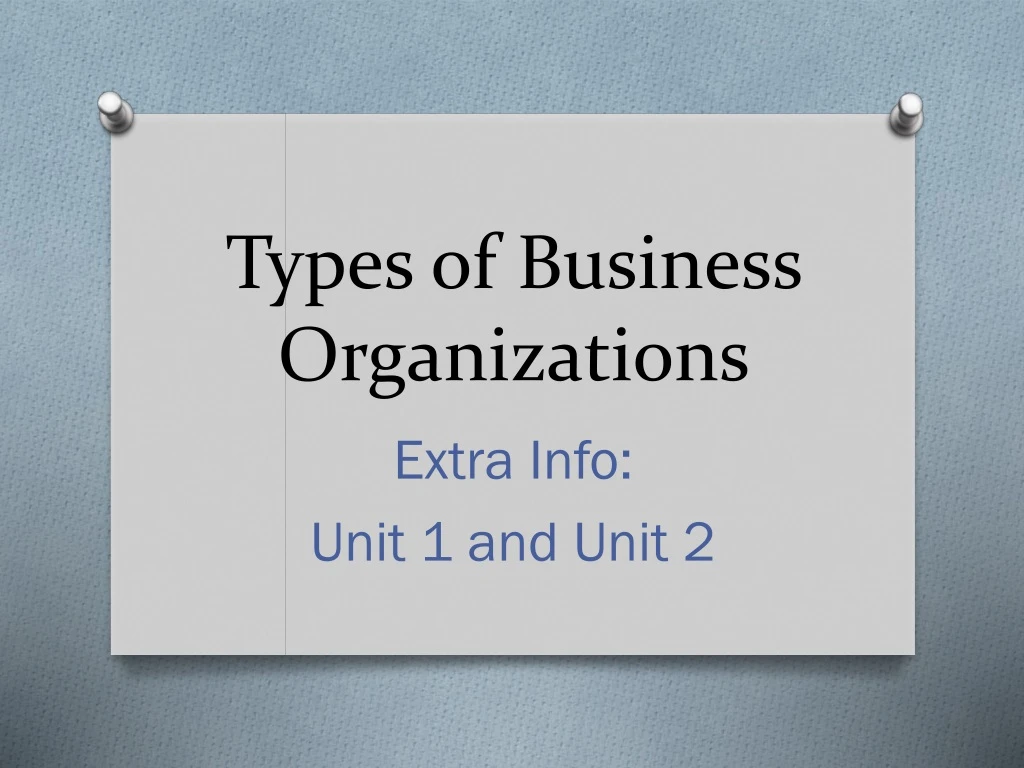 types of business organizations