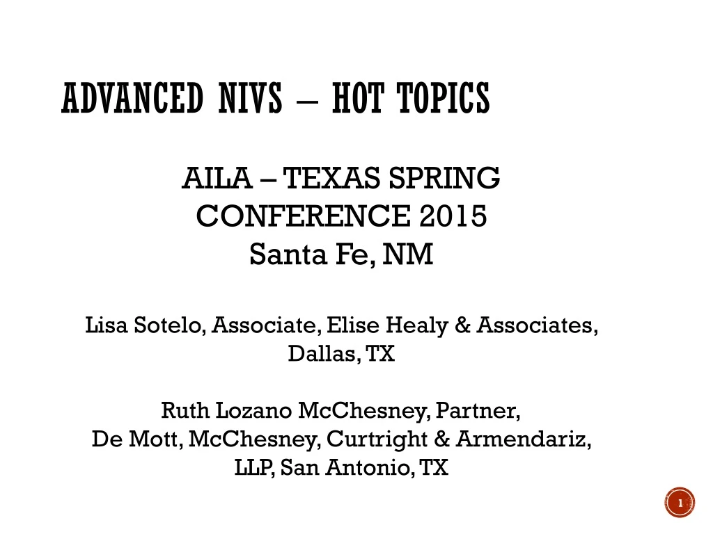 advanced nivs hot topics