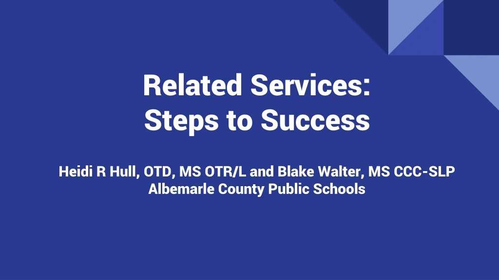 related services steps to success