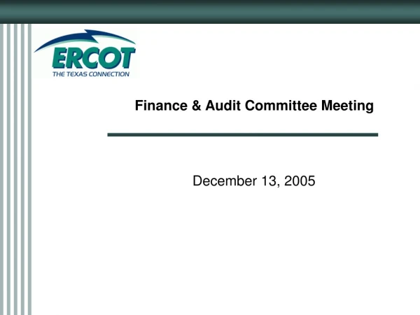Finance &amp; Audit Committee Meeting