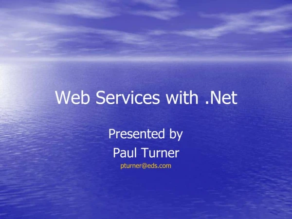 Web Services with .Net