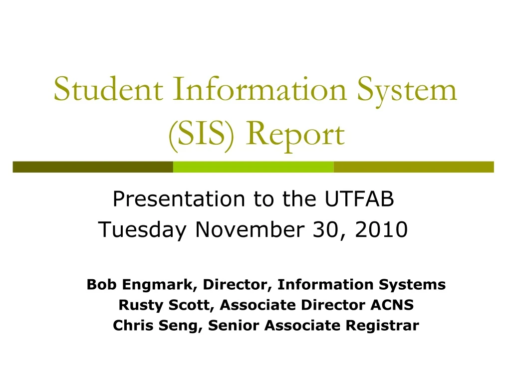 student information system sis report