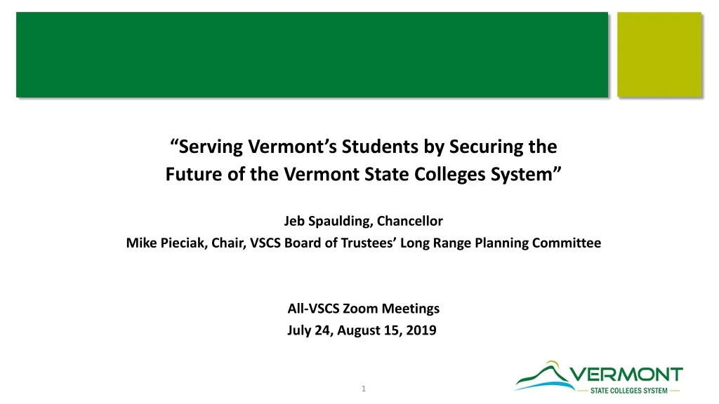 serving vermont s students by securing the future