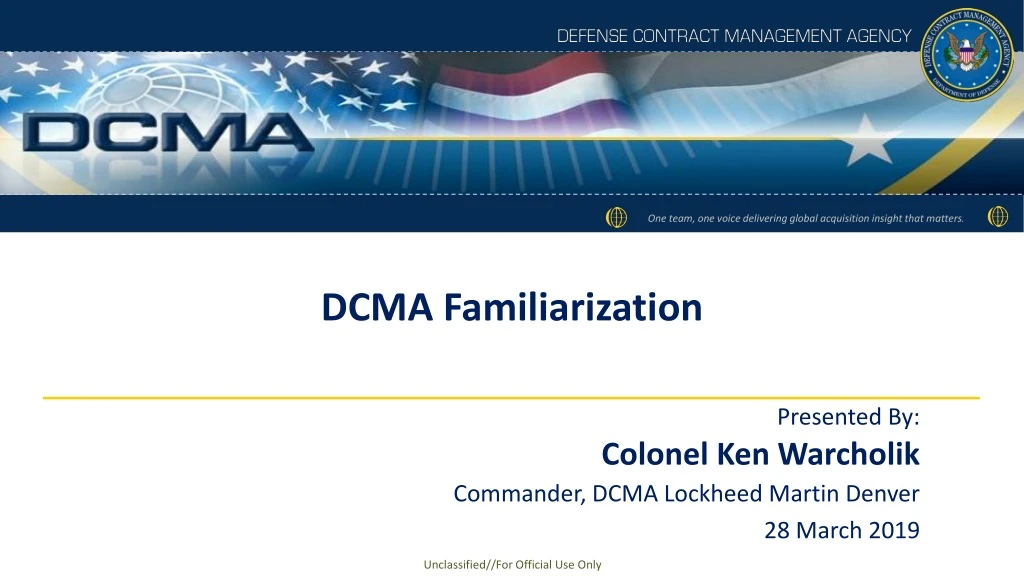 dcma familiarization