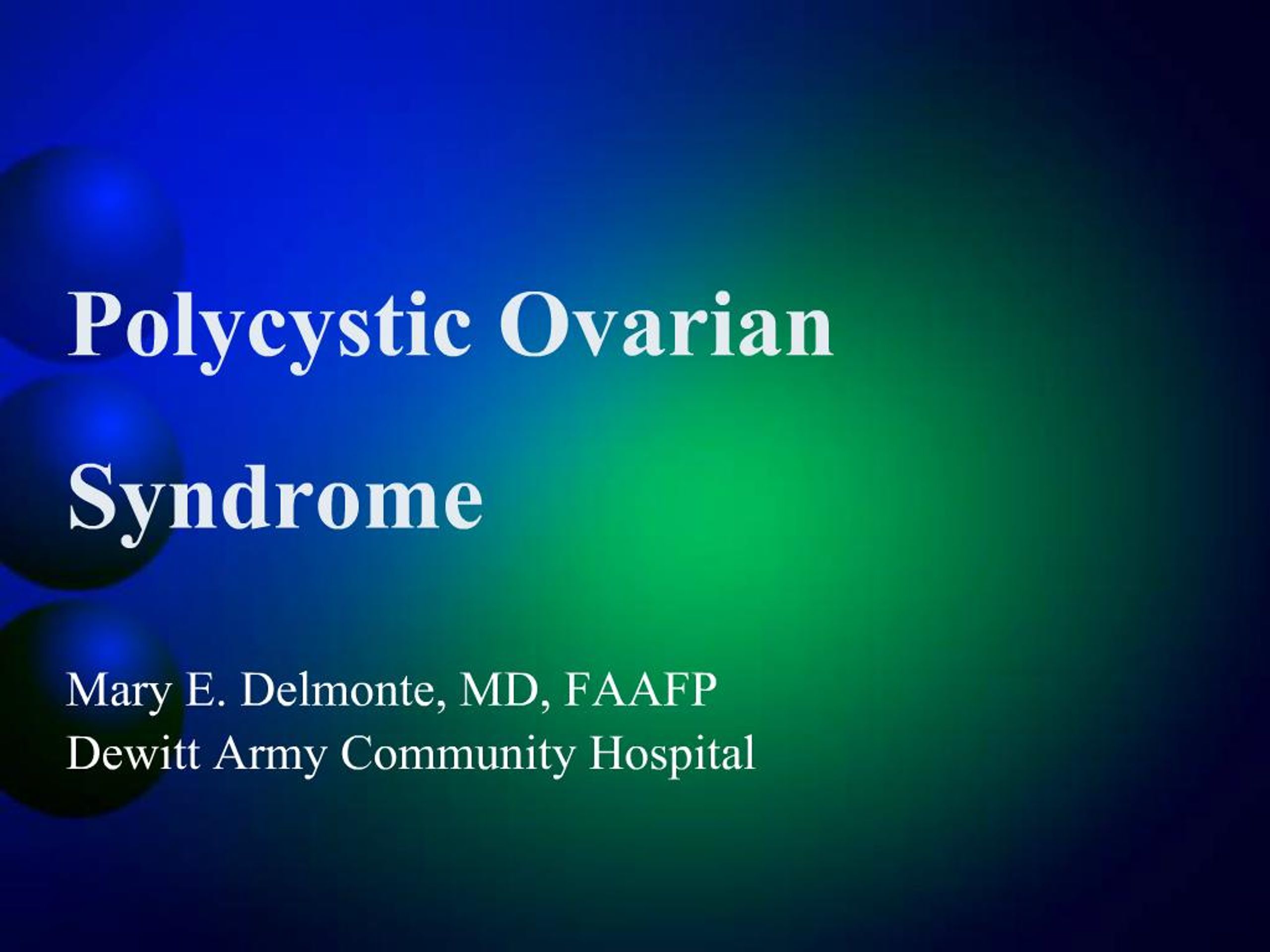 PPT - Polycystic Ovarian Syndrome PowerPoint Presentation, free ...