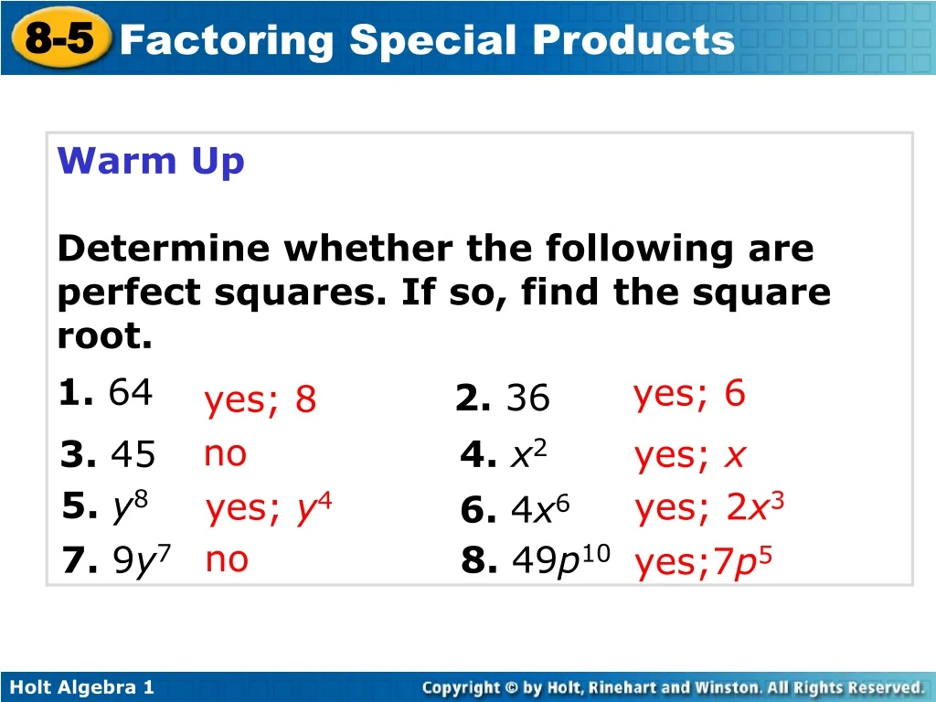 warm up determine whether the following