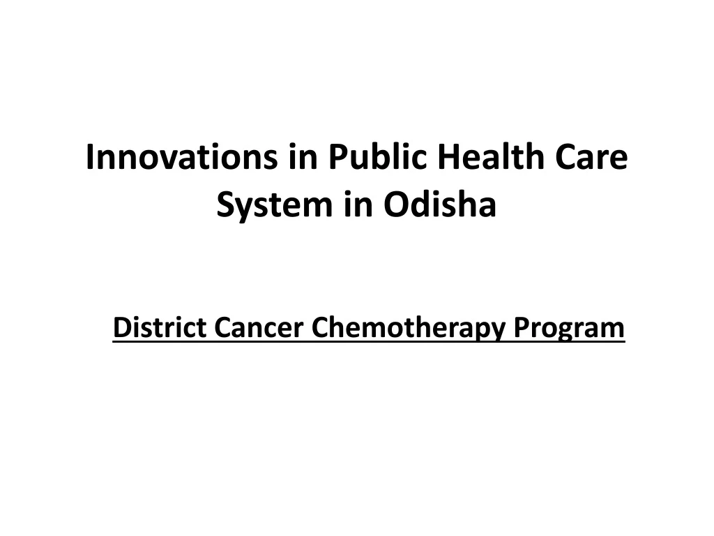 innovations in public health care system in odisha