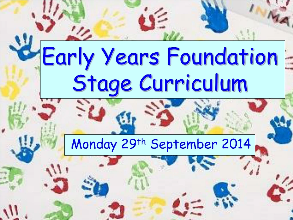 early years foundation stage curriculum
