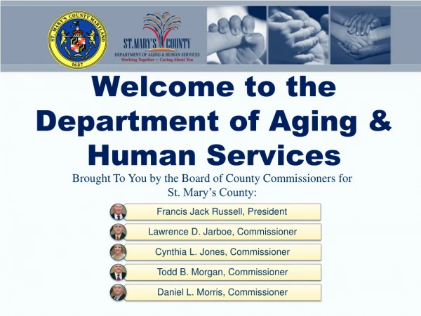 Welcome to the Department of Aging &amp; Human Services