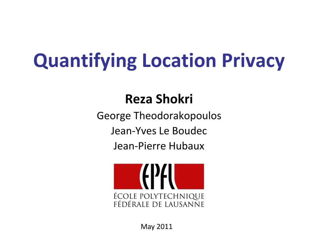 quantifying location privacy
