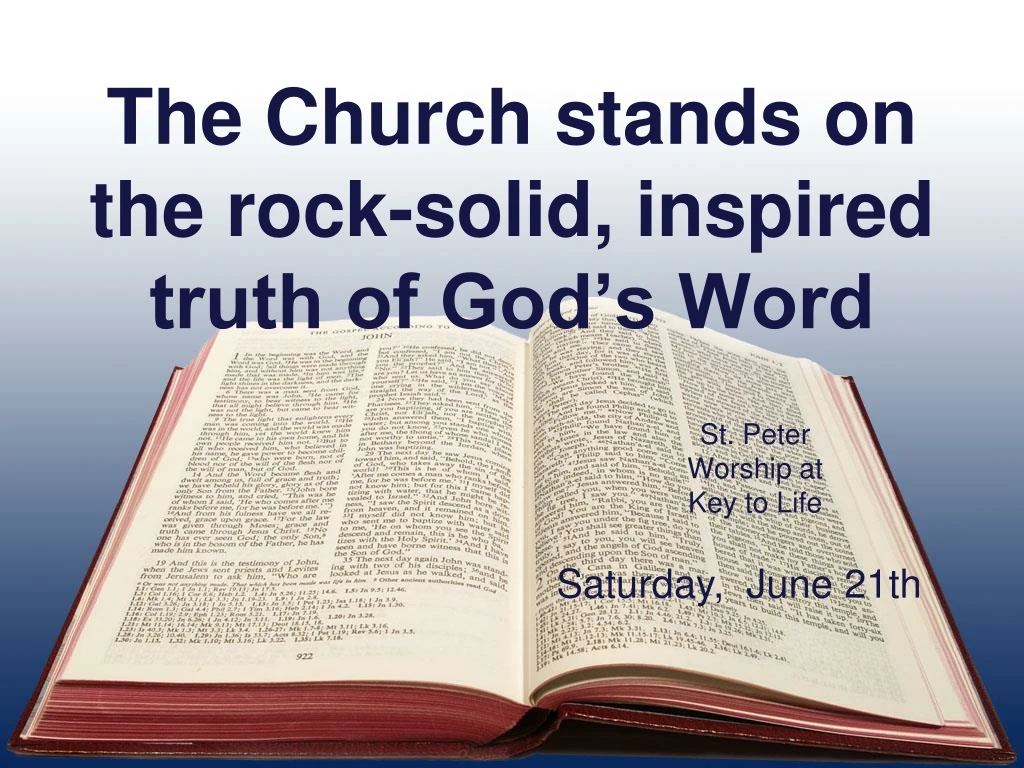 the church stands on the rock solid inspired truth of god s word