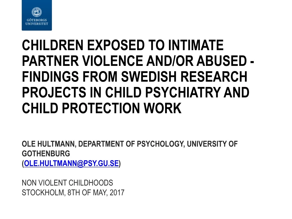 children exposed to intimate partner violence