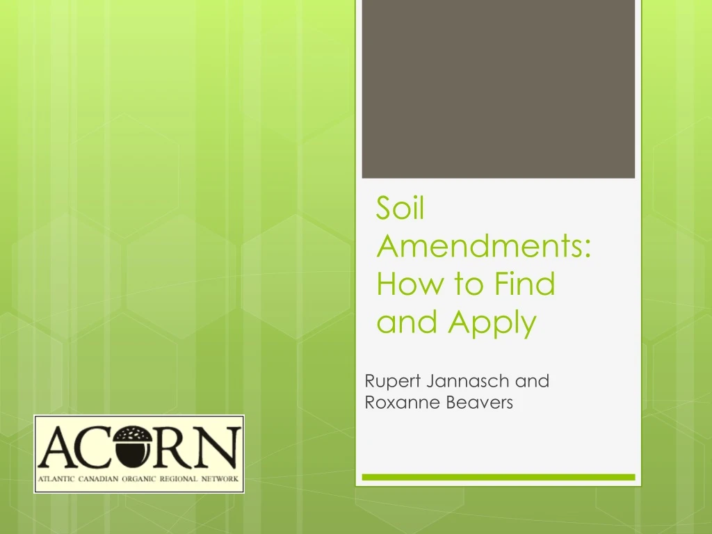 soil amendments how to find and apply